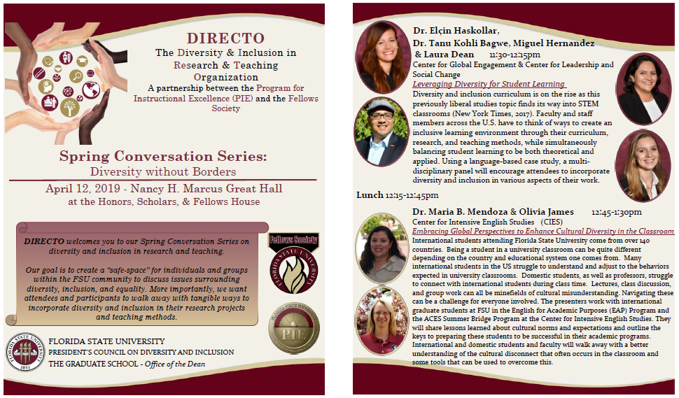 Program for Spring Conversation Series: Diversity without Borders