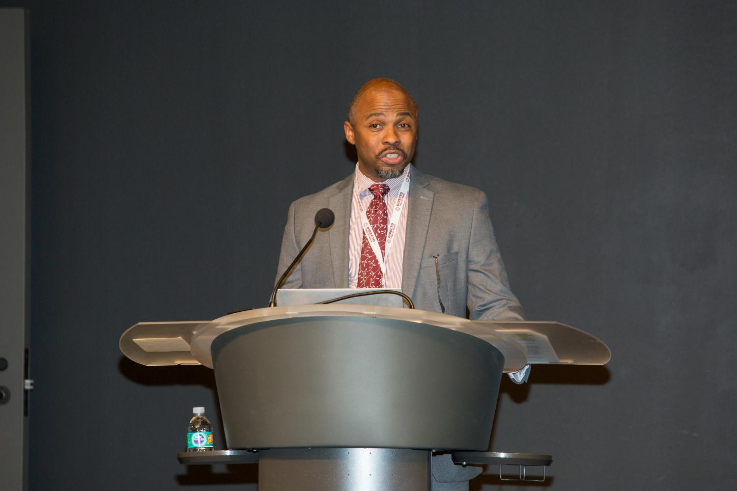 Dean James Frazier speaking at 2nd Annual Fall Symposium 