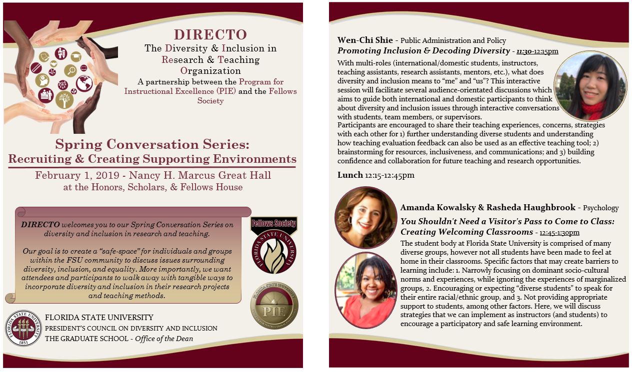 Program for Spring Conversation Series: Recruiting and Creating Supporting Environments